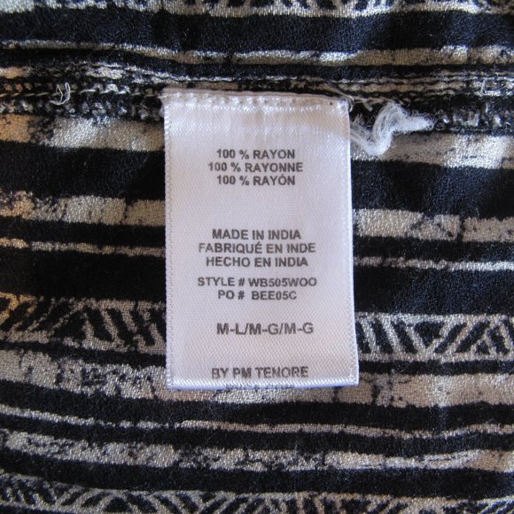 RVCA Black and Cream Striped Kimono Wrap - Picture 8 of 10
